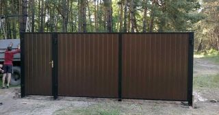 Купить распашные ворота из профнастила Щекино, цена от 2728 руб.